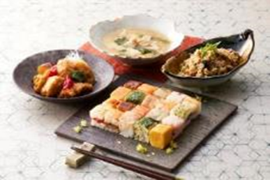 「梅の花」 なみはや寿司と3種の和惣菜セット
