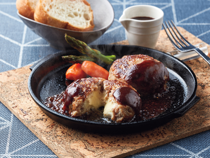 宮崎県産合挽き肉のチーズ入り生ハンバーグ