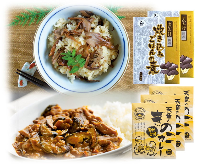 「北遠椎茸」炊き込みご飯の素&きのこカレー セット